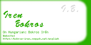 iren bokros business card